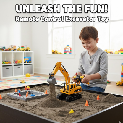Kletshuts™ ExcavatorToy: Fjernkontroll Barn Gravemaskin Leketøy