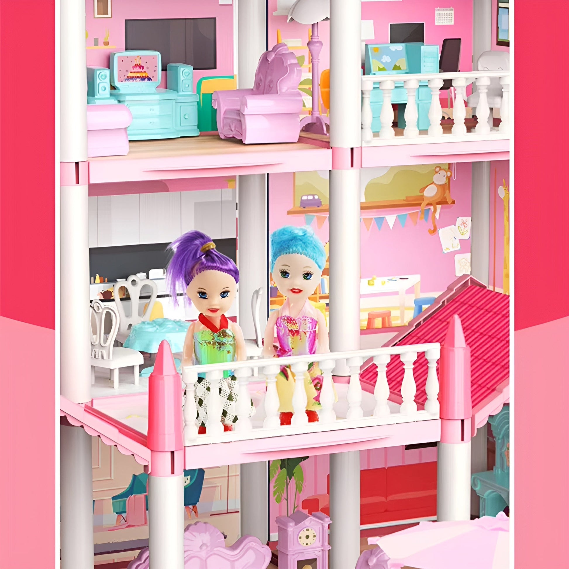 Kletshuts™ MiniMansion: Prinsesse Drømmeslott DIY Dukkehus Mini Palass Lekesett