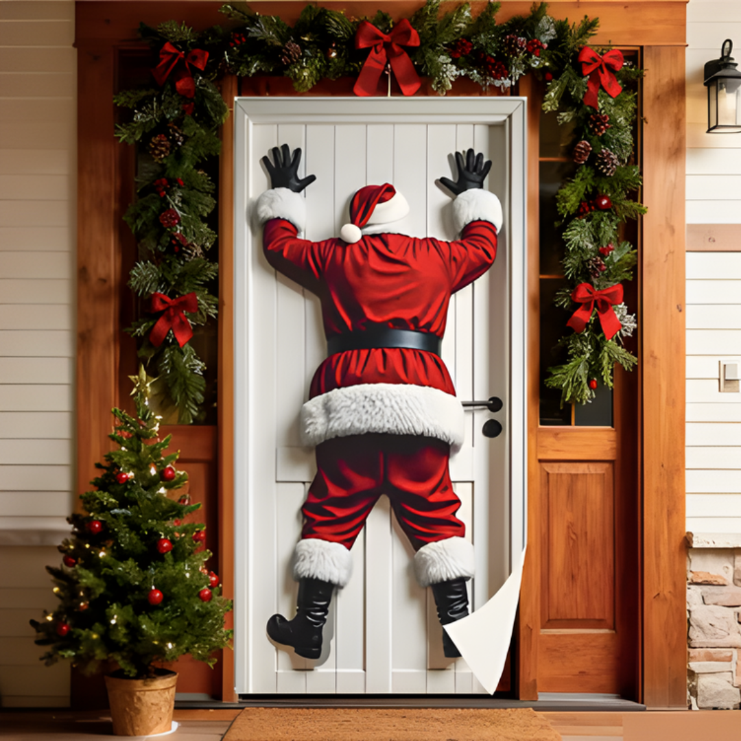 Icone™ HangingSanta: Julebakgrunn Hengende Julenisse Dørdekorasjon