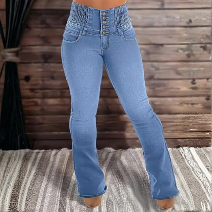 Icone™ FlareJeans: Stilfulde Strækbare Højtaljede Chic Flare Jeans