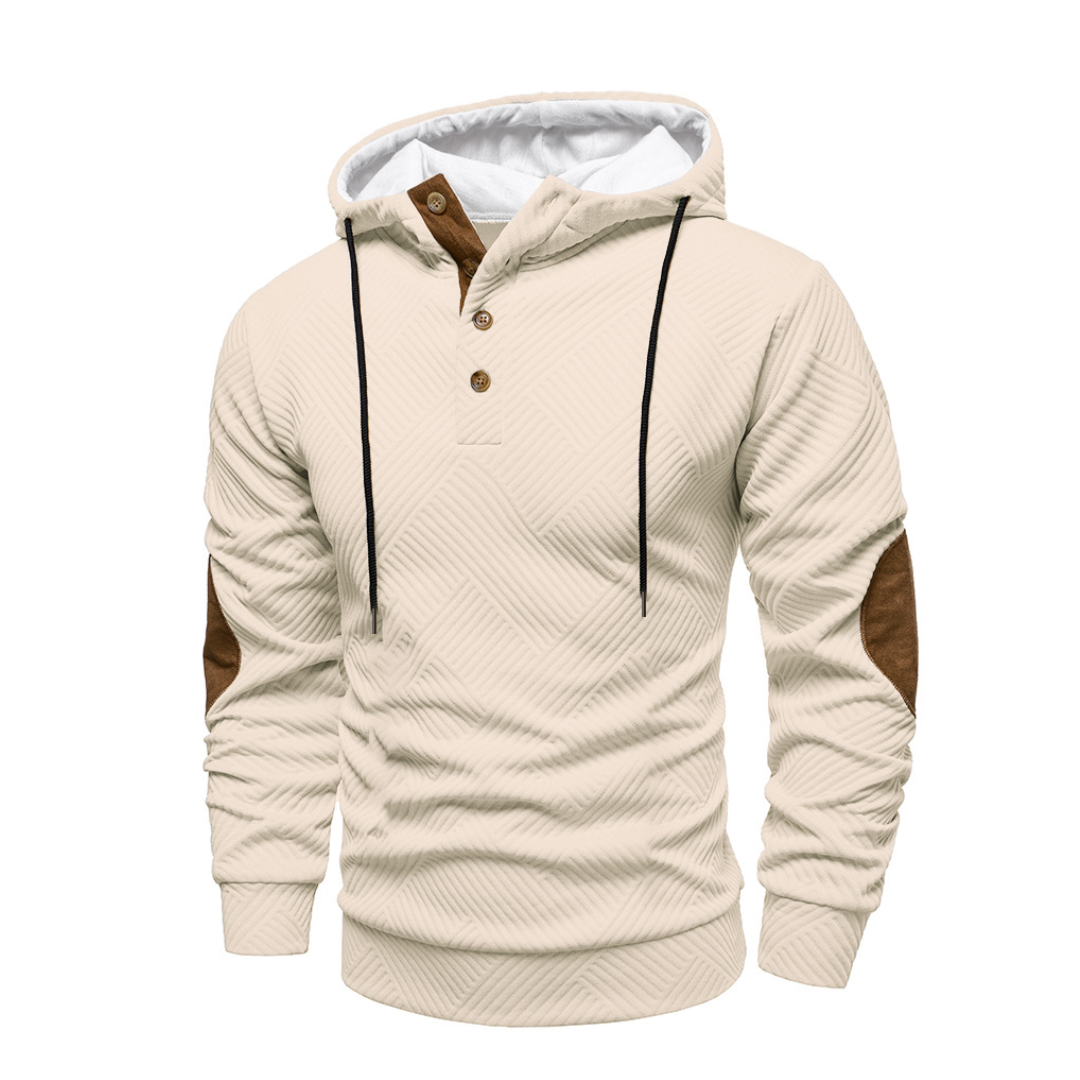 Icone™ VersatileHoodie: Tilfældig Halv-Knap Snøre Alsidig Hættetrøje