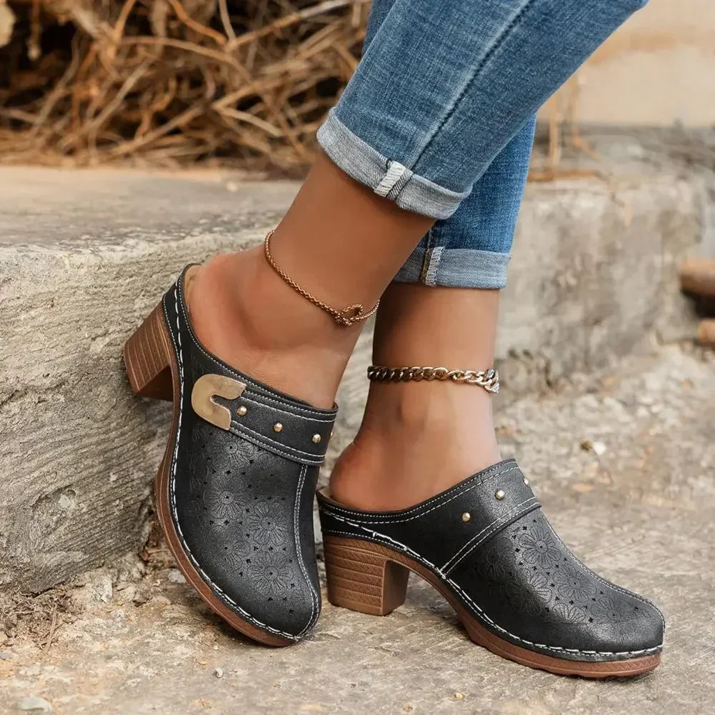 Happy™ ChunkySandals: Stilfull Lukket Tå Plattform Slip-on Chunky Sandaler