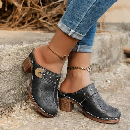 Happy™ ChunkySandals: Stilfull Lukket Tå Plattform Slip-on Chunky Sandaler