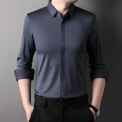 Icone™ StretchLongsleeve: Herre Krøllfri Strekkbar Langermet