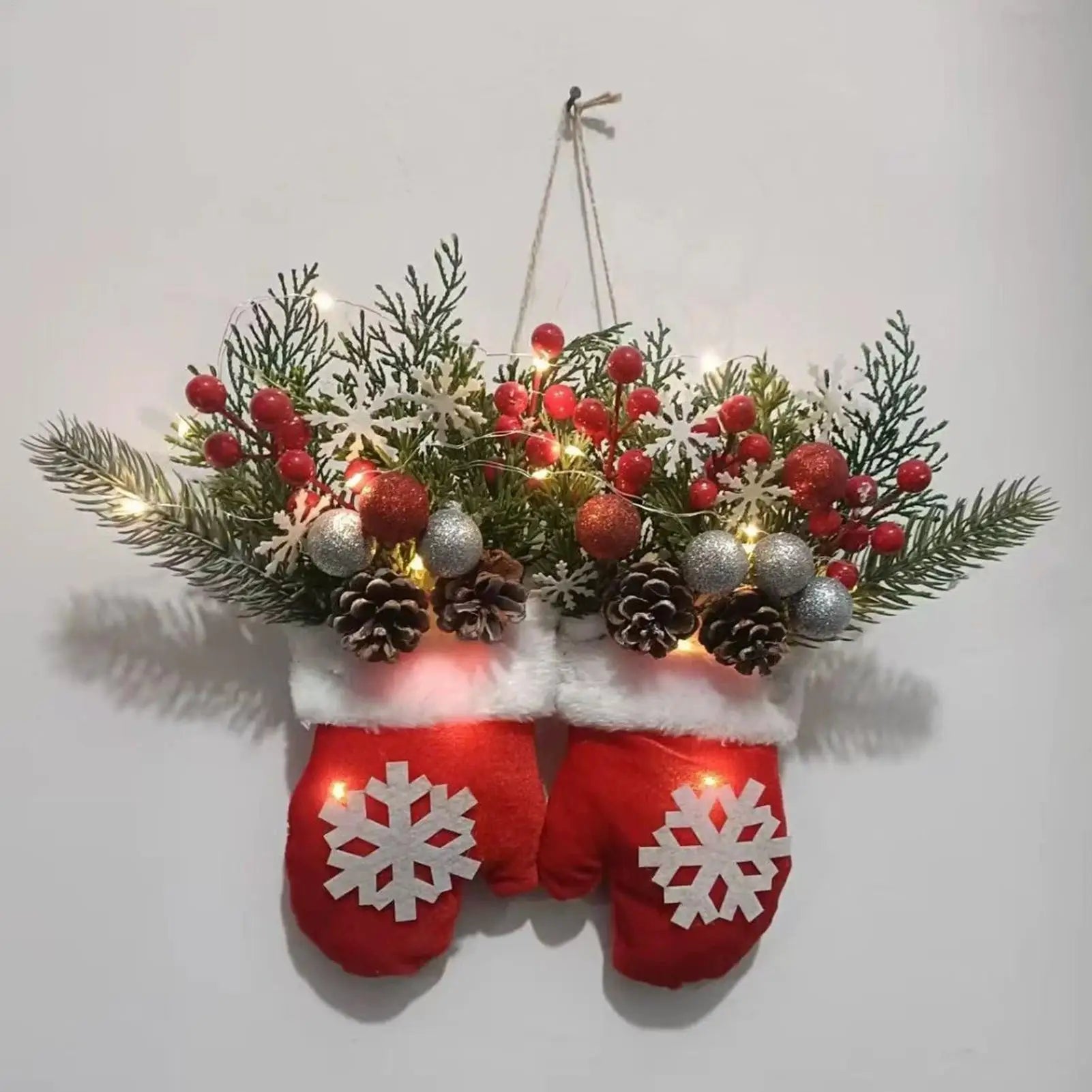 Ledsen™ ChristmasMitten: Utendørs LED Julevott Krans Dekorasjon