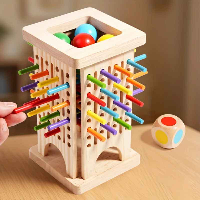 Kletshuts™ StickTower: Klassisk Montessori-inspirert stikktårn stablingsspill