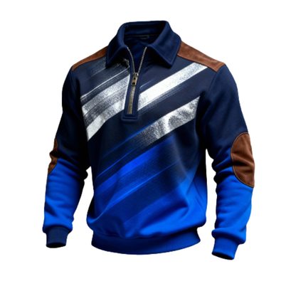 Icone™ CollaredSweatshirt: Stilfuld Tilfældig Halv-Lynlås Krave Sweatshirt