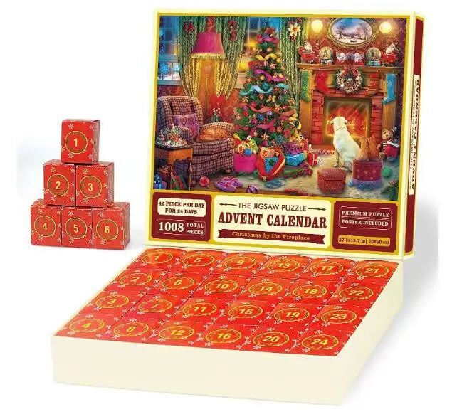 PuzzleAdvent - 24 Jigsaw Puzzle Adventskalender (Tilfeldig Design)
