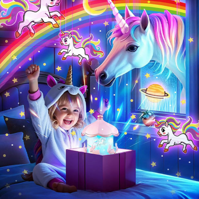 Ledsen™ BunnyProjector: Multi Film Lys Bunny Design Farverig Projektor