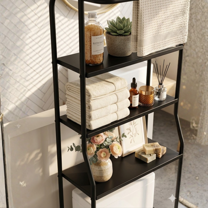 GlideHold® BathroomShelf: Stilfuld Minimalistisk 3-Niveau Badeværelseshylde
