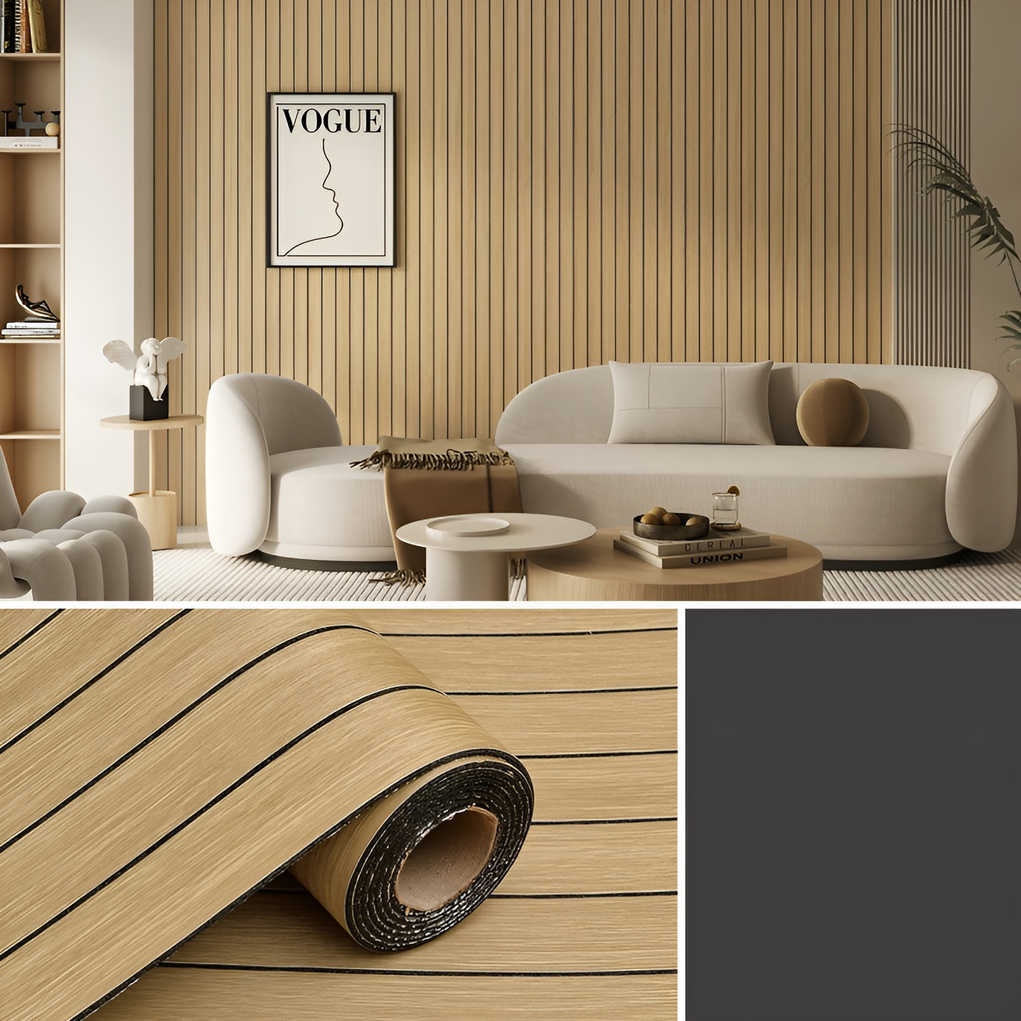 WallSticker: Elegant Trælignende Selvklæbende DIY Hjem Væg Klistermærkedekoration