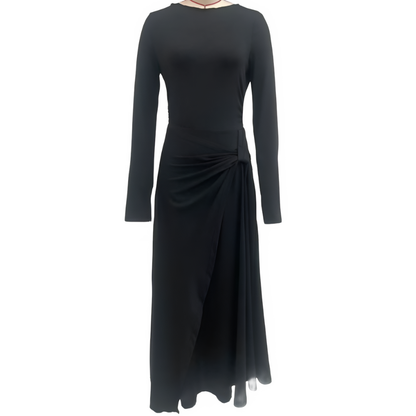 Icone™ MaxiDress: Side-Knude Slå-Om Slank-Pasform Premium Lang Maxi Kjole