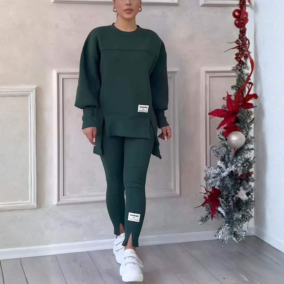 Icone™ WarmSet: Stilfuld Sweatshirt Og Monteret Bukser Varm Sæt