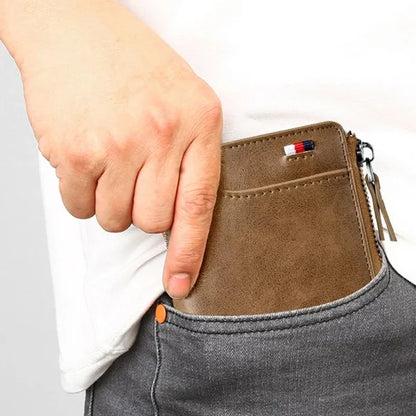 Icone™ ZippyWallet: Herre Glidelås Skinnlommebok Med RFID-beskyttelse