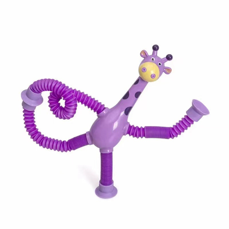 Kletshuts™ StretchyGiraffe: Teleskopisk Strekkbart Giraffleketøy Med Sugekopp