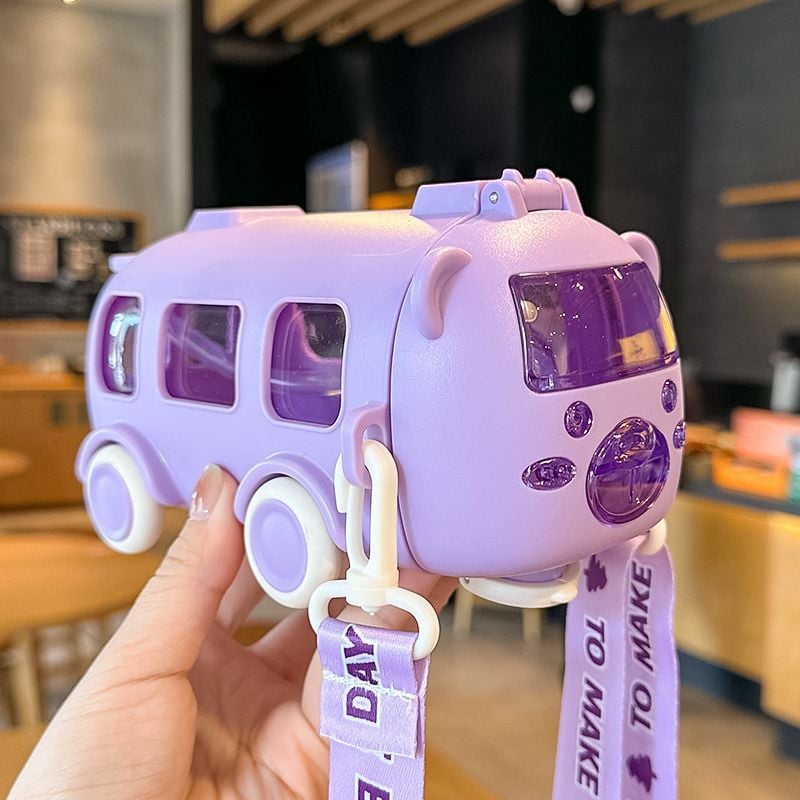 Kletshuts™ BusTumbler: Sød Sjov Stor Kapacitet Børne Bus Vand Tumbler