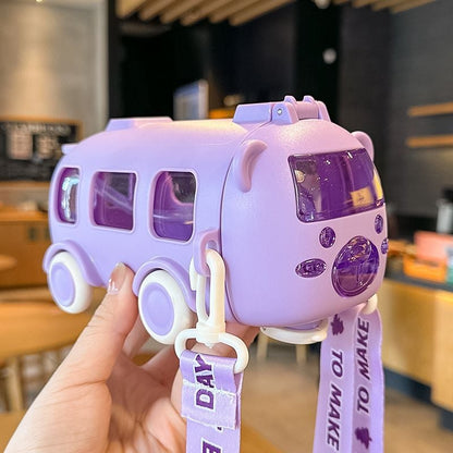 Kletshuts™ BusTumbler: Sød Sjov Stor Kapacitet Børne Bus Vand Tumbler