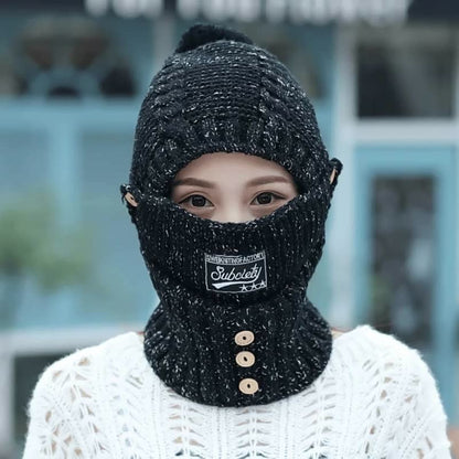 Icone™ ThermalHat - Strikket Vindtett Termolue Maske Skjerf Integrert