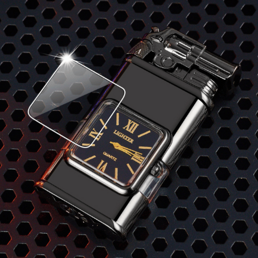 WatchLighter: Vintage-inspirert Multifunksjonell Dobbel Flamme Klokke Lighter