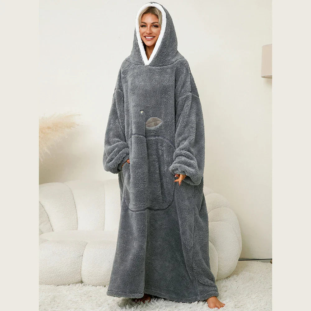 Icone™ BlanketHoodie: Plysj, oversized for heldagsvarme teppehettegenser