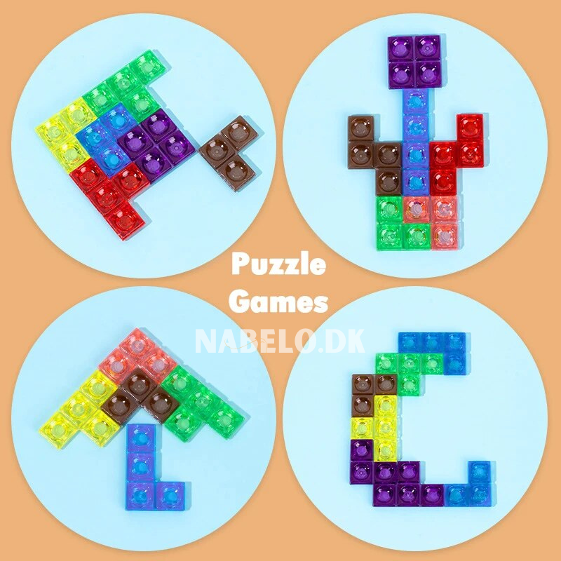 Kletshuts™ BrainyBlocks - 3D Tangram Trepuslespill Og Pedagogisk Brettspill