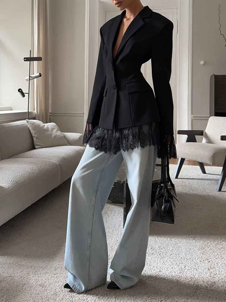 Icone™ LuxuryBlazer: Kvinners Blonde Dobbelt-revers Luksusblazer