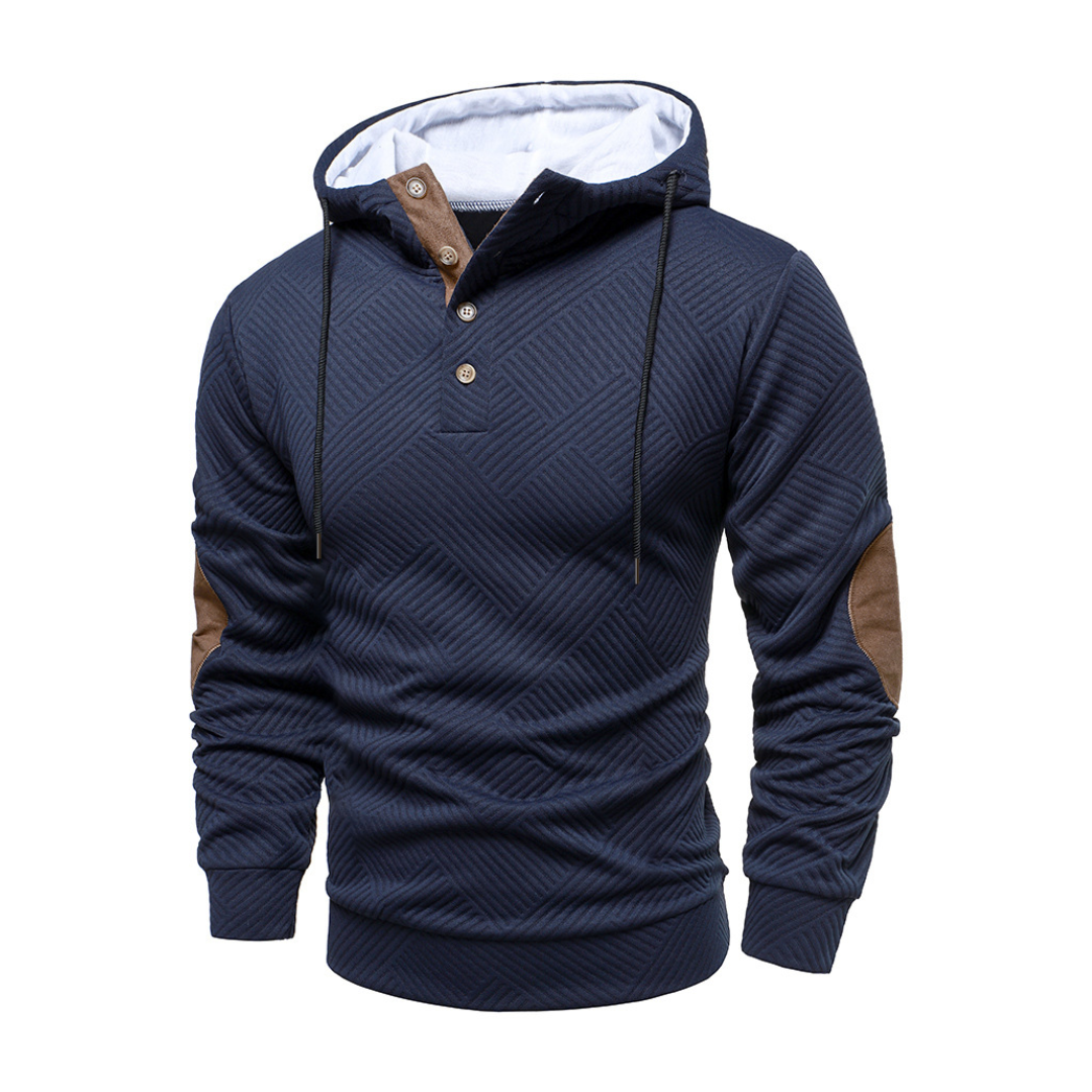 Icone™ VersatileHoodie: Tilfældig Halv-Knap Snøre Alsidig Hættetrøje