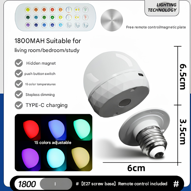 Ledsen™ WirelessBulb - Alsidig Genopladelig Praktisk Smart LED Trådløs Pære