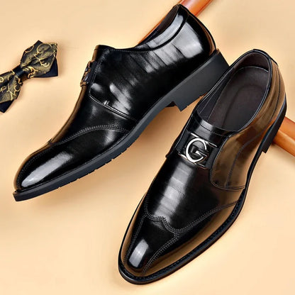 Happy™ ClassyShoes: Luksus Herre Skinn Formelle Spisse Oxford Klassiske Sko
