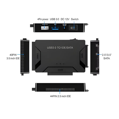 RecoveryConverter - USB 3.0 Til IDE/SATA Dataoverføring Og Gjenopprettingskonverter
