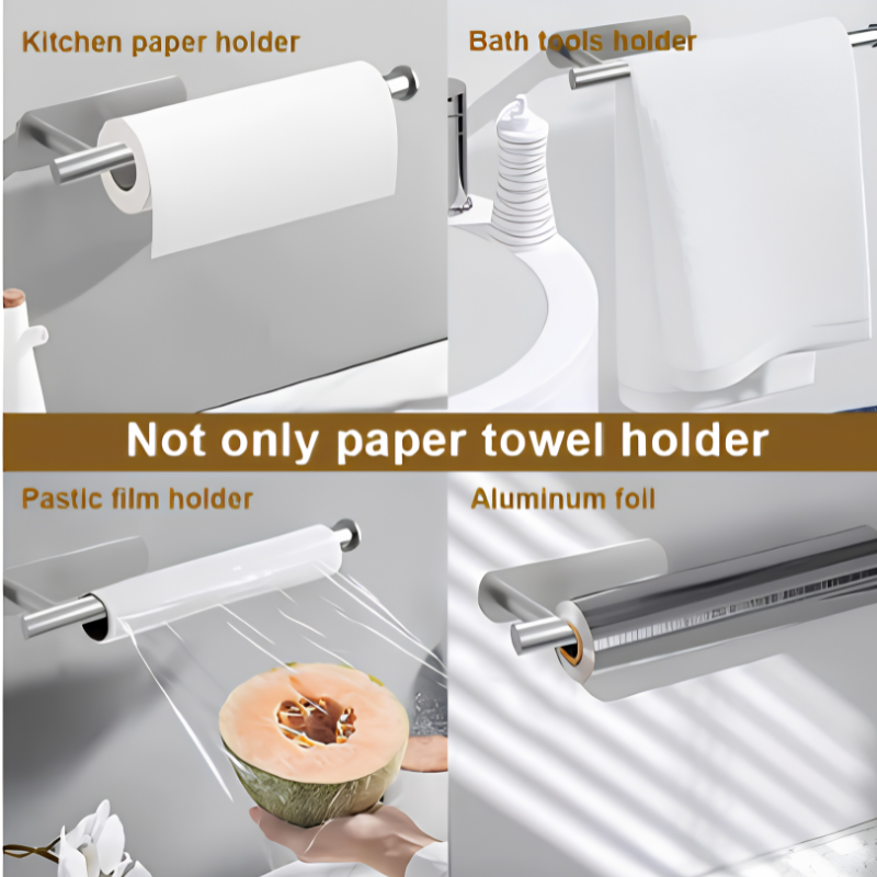 GlideHold® TowelHolder: Vægmonteret Rulle Håndklædeholder I Rustfrit Stål Uden Bor