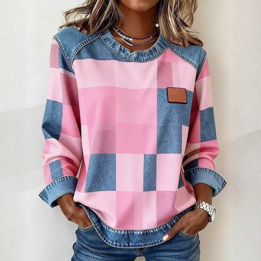 Icone™ Rutete Bluse: Tidløs Stilfull Casual Vintage Rutet Bluse