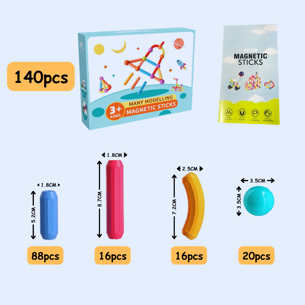 Kletshuts™ MagnetSticks: Holdbare Uddannelsesmæssige Bygge Magnetiske Pinde