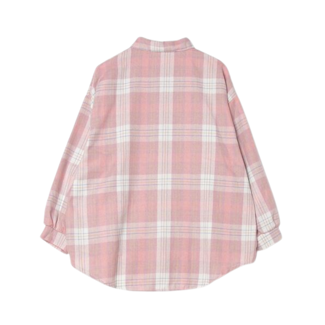 Icone™ CheckeredShirt: Stilfuld Tilfældig Pastel Lyserød Ternede Skjorte