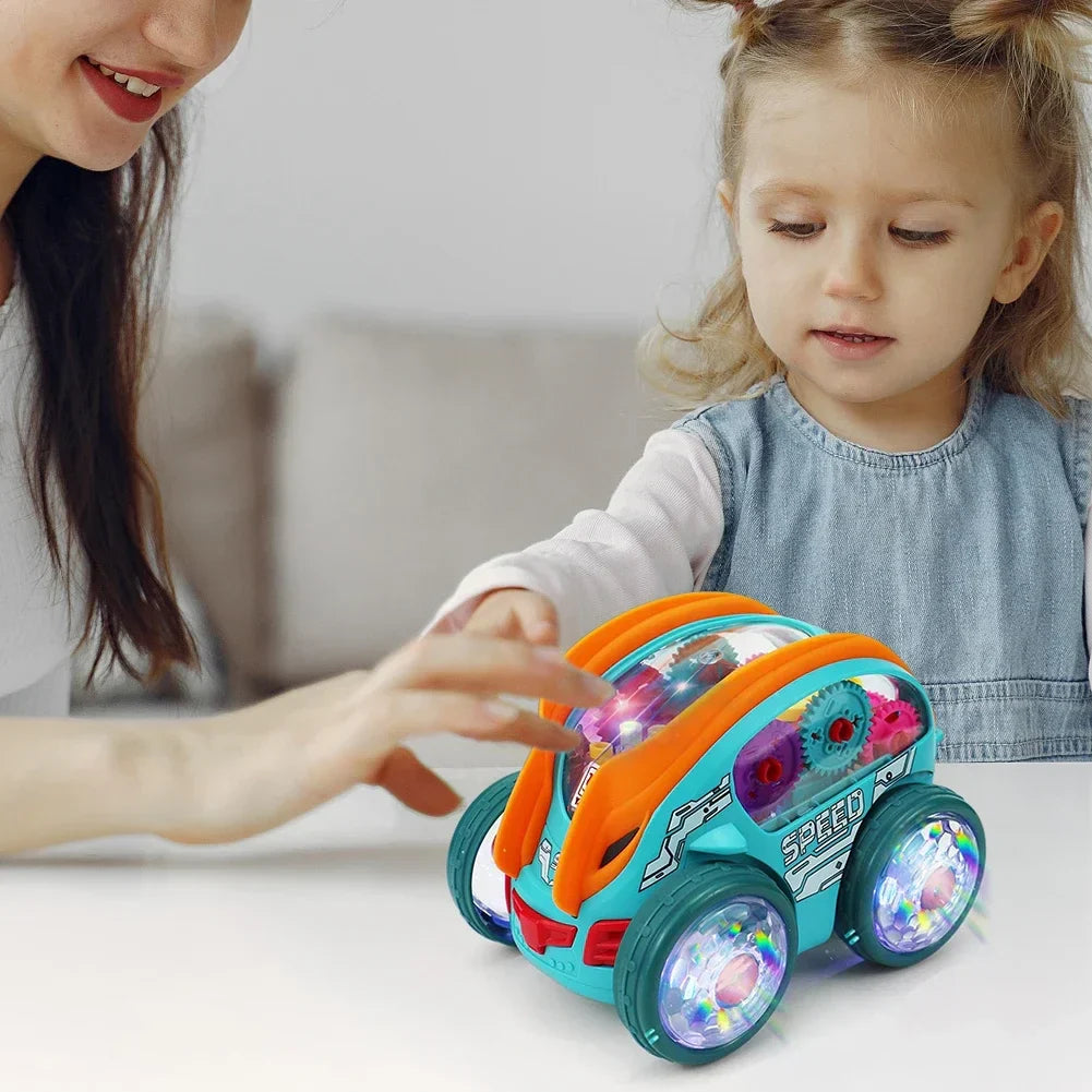 Kletshuts™ CarToy: Fargerik Lys Musikk Elektrisk Stunt Lastebil 360° Roterende Lekebil