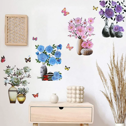 FloralSticker 2+2 GRATIS: Elegant Boliginnredning Selvklebende Blomsterklistremerker