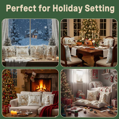 ChristmasCovers – Premium Elegant Hvit Pute Juletrekk