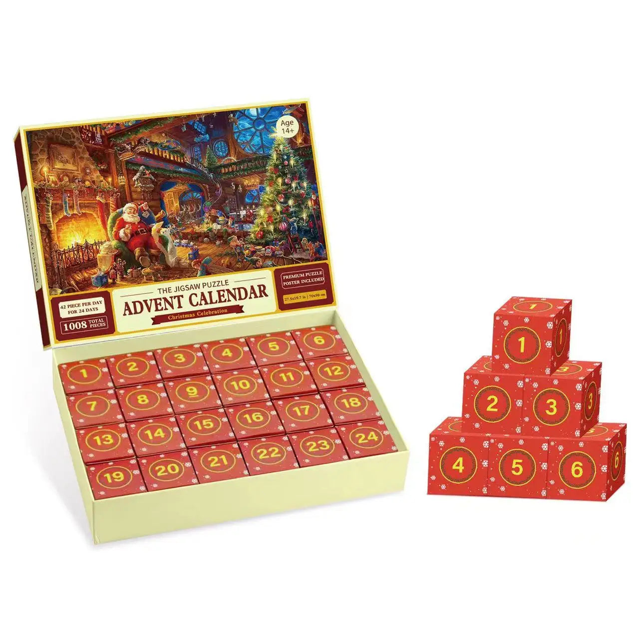 PuzzleAdvent - 24 Jigsaw Puzzle Adventskalender (Tilfeldig Design)
