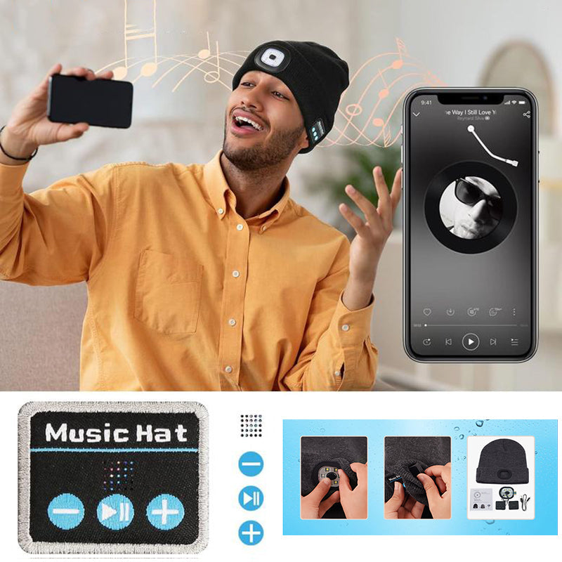 Icone™ MultiBeanie: Multifunksjonell LED-lys og Bluetooth Varm Lue