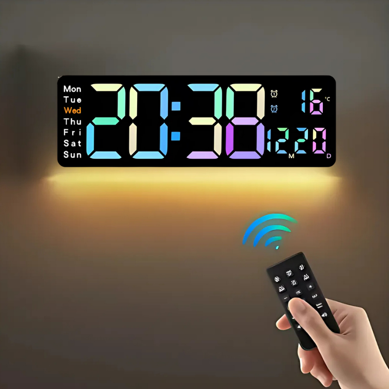 Globetrek° DigitalClock: Stor LED-skjerm Display Digital Klokke