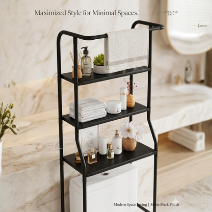 GlideHold® BathroomShelf: Stilfuld Minimalistisk 3-Niveau Badeværelseshylde