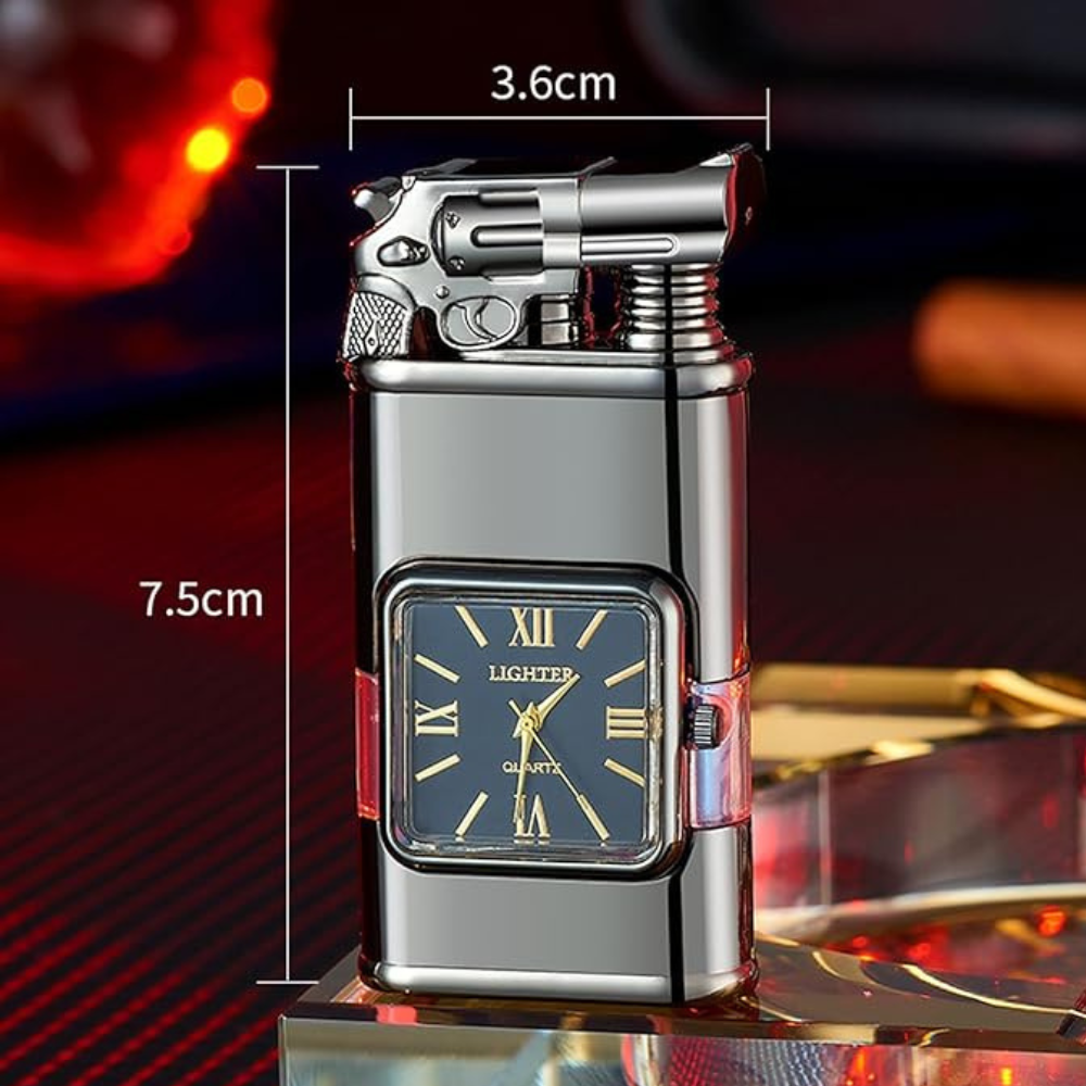 WatchLighter: Vintage-inspirert Multifunksjonell Dobbel Flamme Klokke Lighter