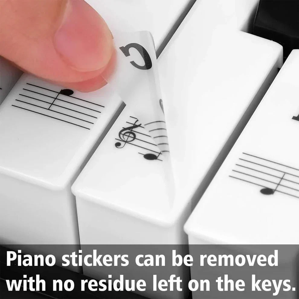 PianoStickers - Avtakbare Selvklebende Piano Nøkkel Klistremerker
