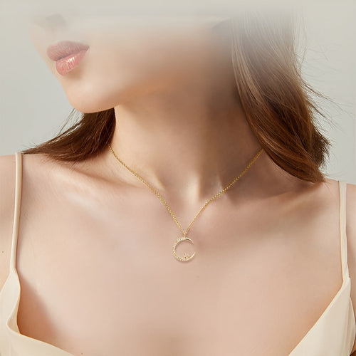 Jewelance™ CrescentNecklace 1+1 GRATIS: Minimalistisk Måne Vedhæng Justerbar Halvmåne Halskæde Smykker