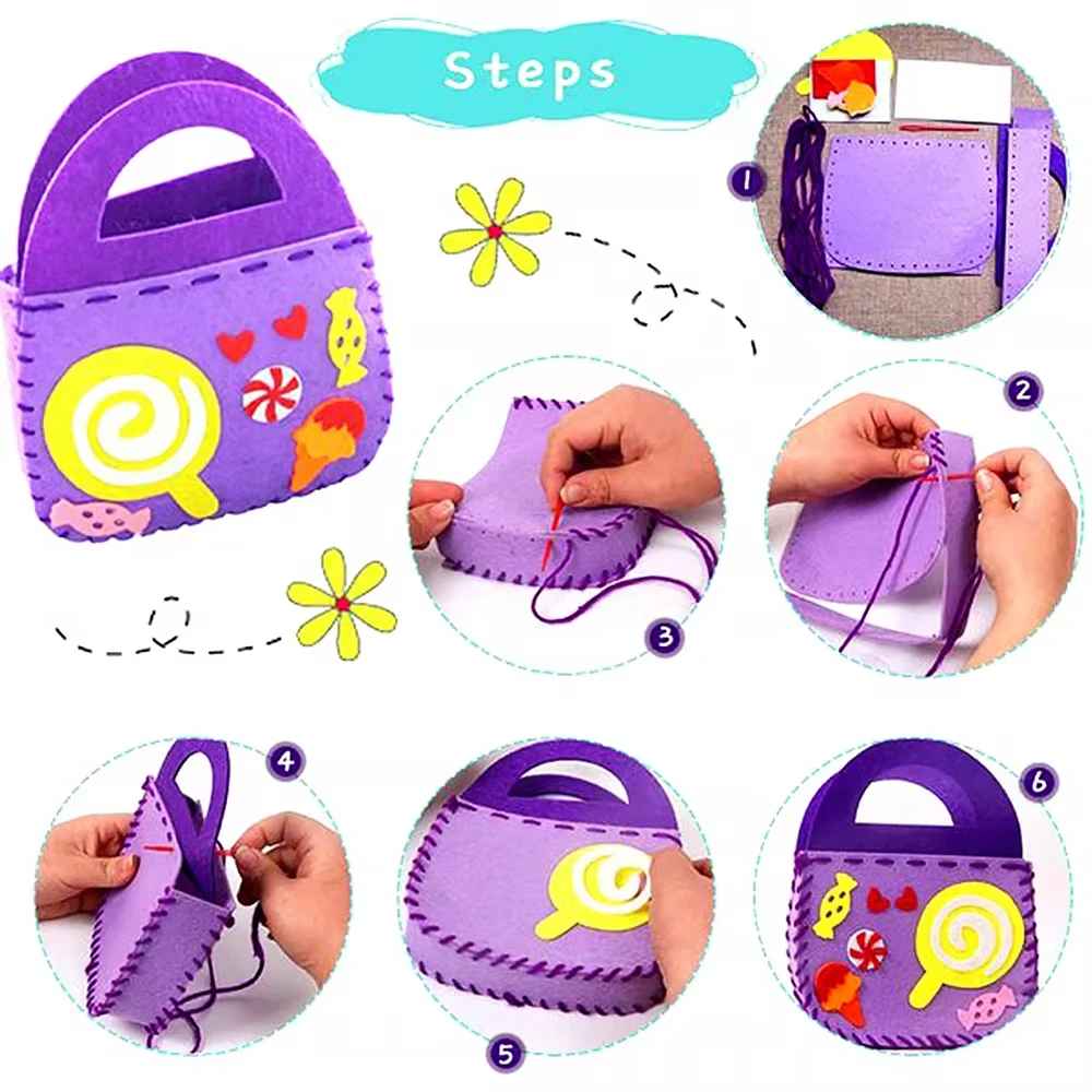 Kletshuts™ CreativeBag: Børn DIY Syning Og Håndværk Kreativ Taske Sæt
