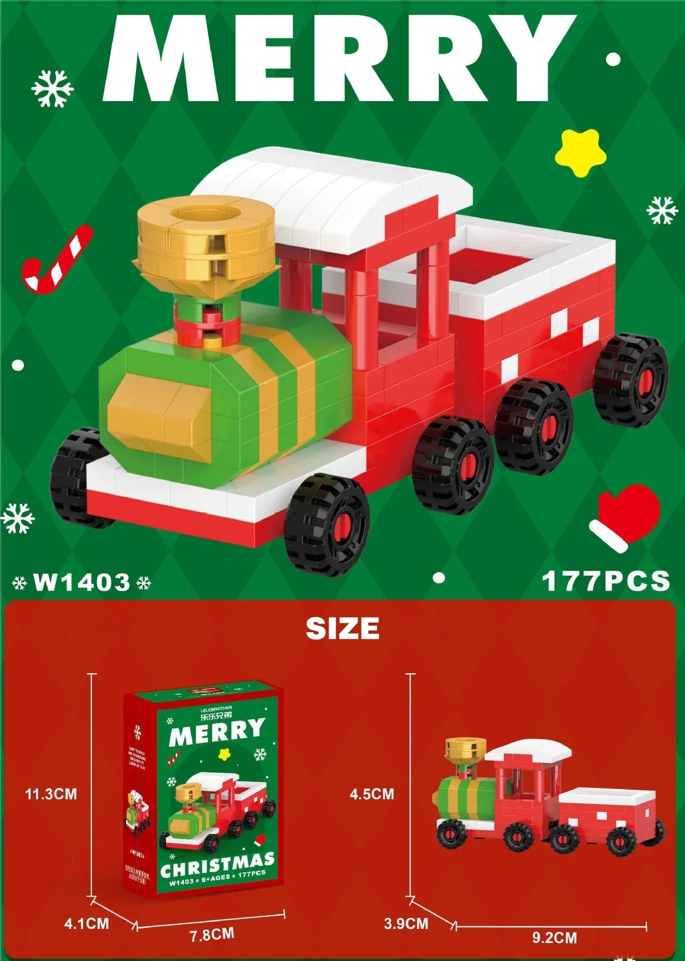 Kletshuts™ HolidayBlocks 1+1 GRATIS: Barn Kreative Mikro Byggeklosser Jul Høytidsutgave