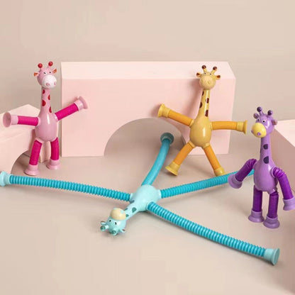 Kletshuts™ StretchyGiraffe: Teleskopisk Strekkbart Giraffleketøy Med Sugekopp