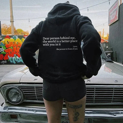 Icone™ DearHoodie: Hettegenser Med Budskapsprint På For- Og Bakside