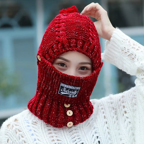 Icone™ ThermalHat - Strikket Vindtett Termolue Maske Skjerf Integrert