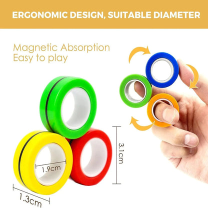 Kletshuts™ FidgetRing 1+1 GRATIS: Stressaflastende Fidget Magnetisk Spinner Ring Leg